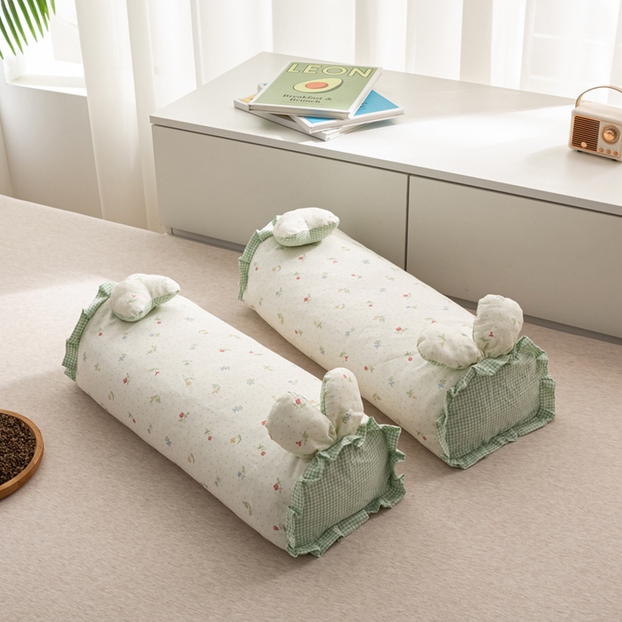 91家纺网 家纺一手货源 找家纺 （总）萌番宝 2025新款小清新全棉纯棉兔耳全荞麦皮壳枕头护颈椎助睡眠硬枕头枕芯