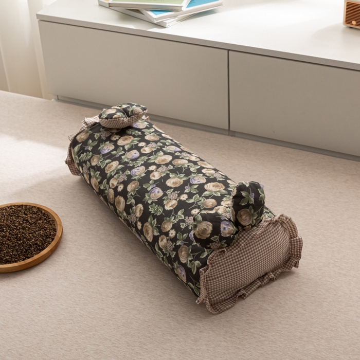 91家纺网 家纺一手货源 找家纺 萌番宝 2025新款小清新全棉纯棉兔耳全荞麦皮壳枕头护颈椎助睡眠硬枕头枕芯 双层纱荞麦枕—繁花似锦 50x18x10cm/只