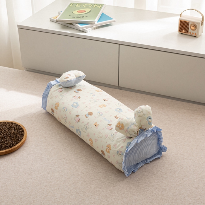 91家纺网 家纺一手货源 找家纺 萌番宝 2025新款小清新全棉纯棉兔耳全荞麦皮壳枕头护颈椎助睡眠硬枕头枕芯 双层纱荞麦枕—萌趣乐园 50x18x10cm/只