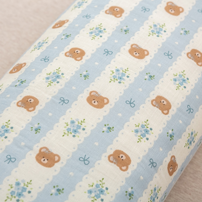 91家纺网 家纺一手货源 找家纺 萌番宝 2025新款小清新全棉纯棉兔耳全荞麦皮壳枕头护颈椎助睡眠硬枕头枕芯 双层纱荞麦枕—兰花熊 50x18x10cm/只