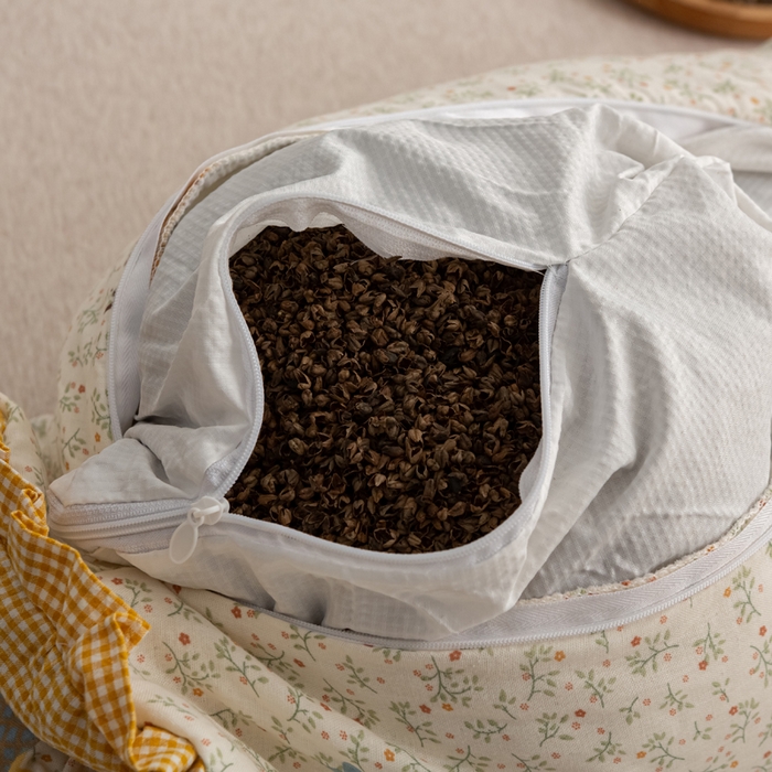 91家纺网 家纺一手货源 找家纺 萌番宝 2025新款小清新全棉纯棉兔耳全荞麦皮壳枕头护颈椎助睡眠硬枕头枕芯 双层纱荞麦枕—丛林狮子 50x18x10cm/只