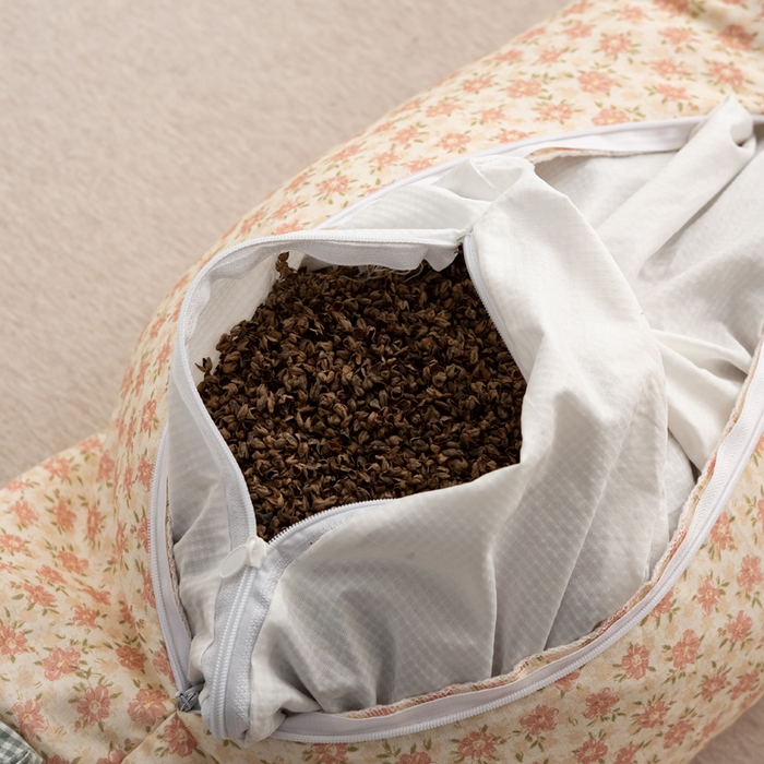 91家纺网 家纺一手货源 找家纺 萌番宝 2025新款小清新全棉纯棉兔耳全荞麦皮壳枕头护颈椎助睡眠硬枕头枕芯 双层纱荞麦枕—粉语夕 50x18x10cm/只