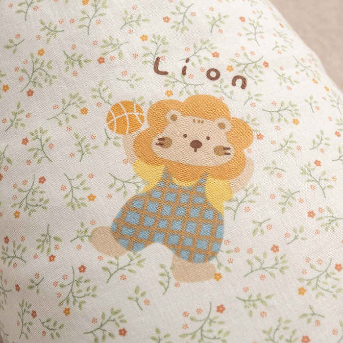 91家纺网 家纺一手货源 找家纺 萌番宝 2025新款小清新全棉纯棉兔耳全荞麦皮壳枕头护颈椎助睡眠硬枕头枕芯 双层纱荞麦枕—丛林狮子 50x18x10cm/只