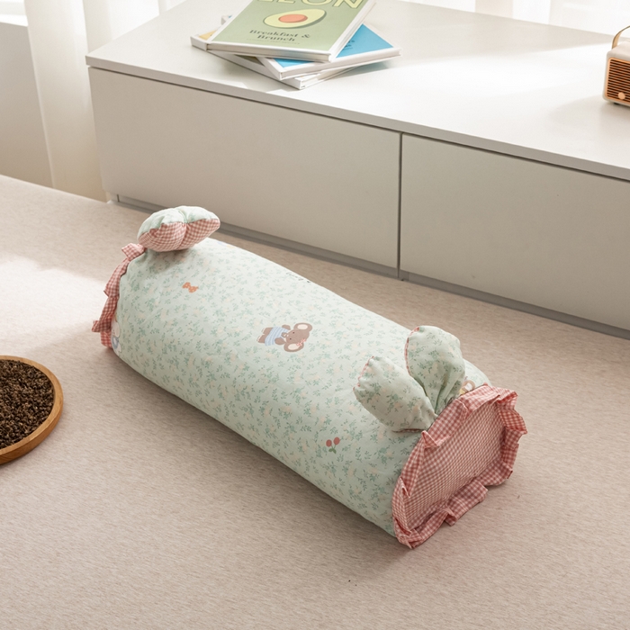 91家纺网 家纺一手货源 找家纺 萌番宝 2025新款小清新全棉纯棉兔耳全荞麦皮壳枕头护颈椎助睡眠硬枕头枕芯 双层纱荞麦枕—敦敦象 50x18x10cm/只