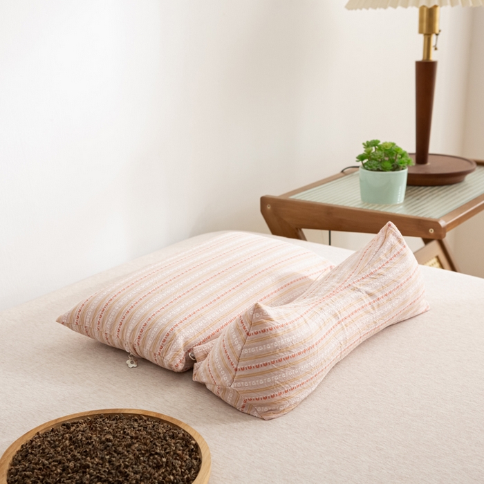 91家纺网 家纺一手货源 找家纺 萌番宝 2025新款荞麦颈椎枕头可拆卸组合枕芯牵引护颈椎疼痛助睡眠成人专用三角枕枕头枕芯 荞麦护颈枕卡其色 35x16cm三角枕+35x20cm方枕二合一