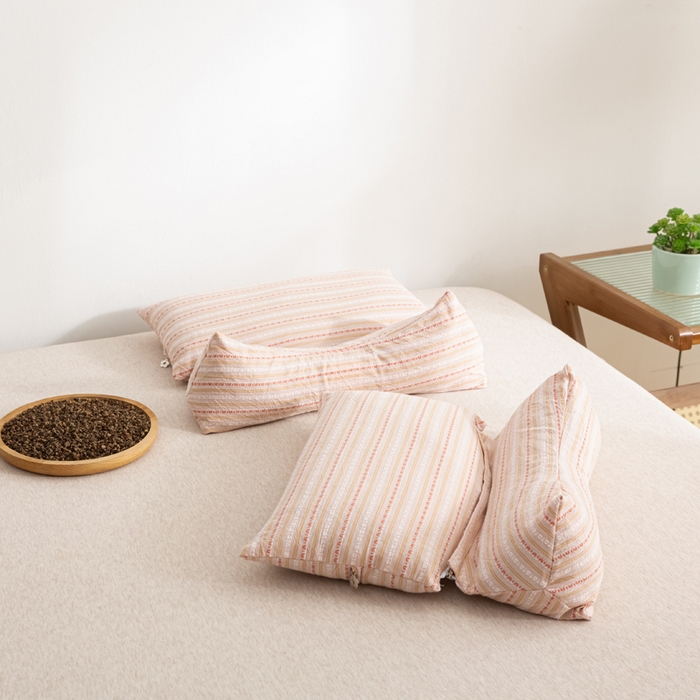 91家纺网 家纺一手货源 找家纺 萌番宝 2025新款荞麦颈椎枕头可拆卸组合枕芯牵引护颈椎疼痛助睡眠成人专用三角枕枕头枕芯 荞麦护颈枕卡其色 35x16cm三角枕+35x20cm方枕二合一