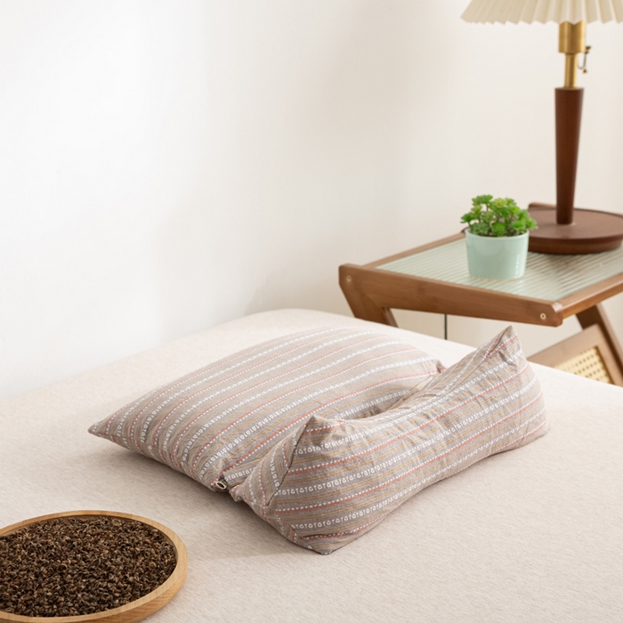 91家纺网 家纺一手货源 找家纺 萌番宝 2025新款荞麦颈椎枕头可拆卸组合枕芯牵引护颈椎疼痛助睡眠成人专用三角枕枕头枕芯 荞麦护颈枕棕色 35x16cm三角枕+35x20cm方枕二合一