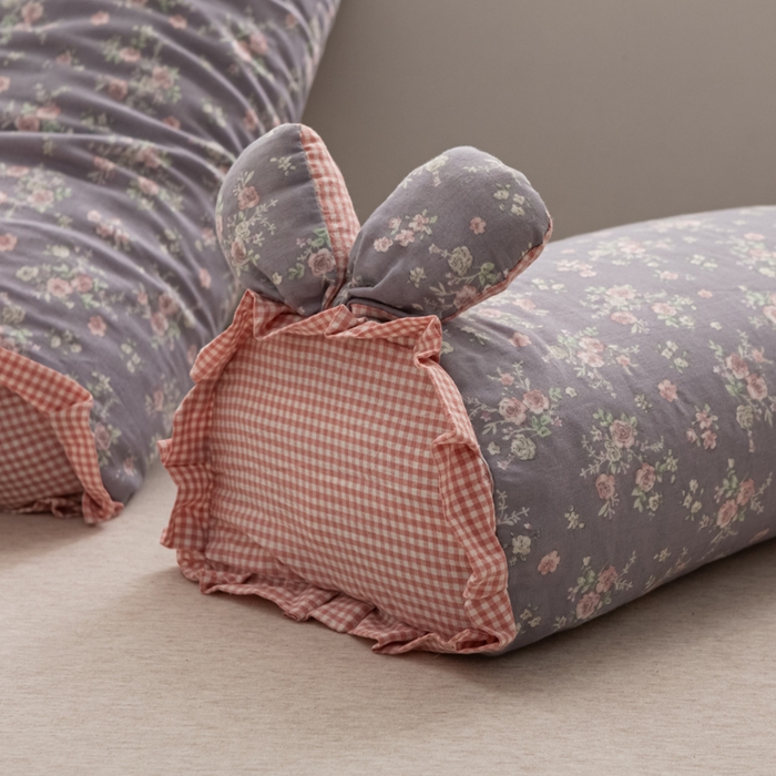 91家纺网 家纺一手货源 找家纺 （总）萌番宝 2025新款小清新全棉纯棉兔耳全荞麦皮壳枕头护颈椎助睡眠硬枕头枕芯