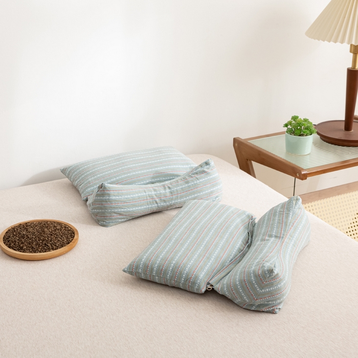 91家纺网 家纺一手货源 找家纺 （总）萌番宝 2025新款荞麦颈椎枕头可拆卸组合枕芯牵引护颈椎疼痛助睡眠成人专用三角枕枕头枕芯