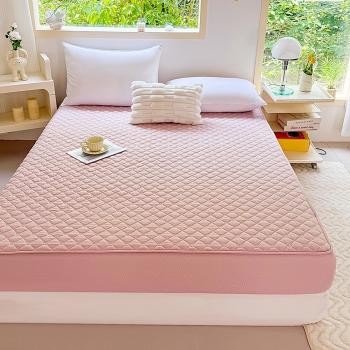 91家纺网 家纺一手货源 找家纺 （总）仟网汇2025新款新款皱皱纱夹棉床笠