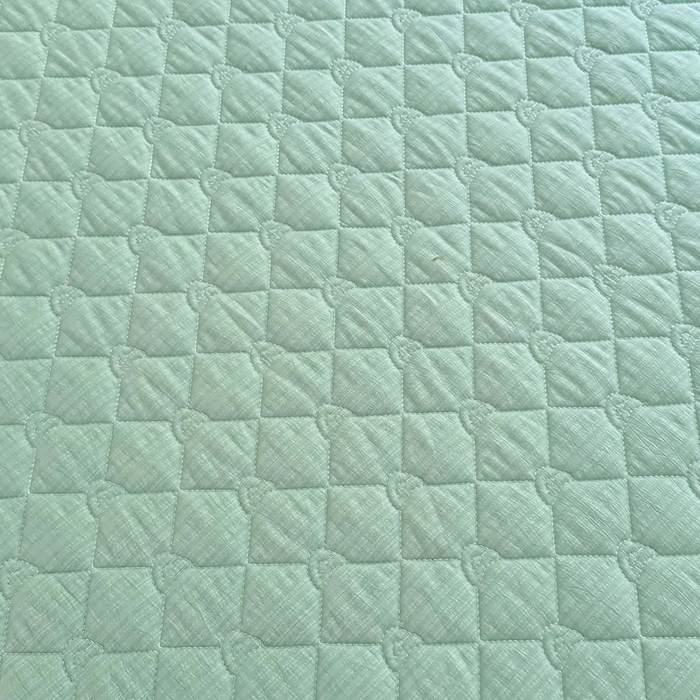 91家纺网 家纺一手货源 找家纺 仟网汇2025新款新款皱皱纱夹棉床笠 湖蓝