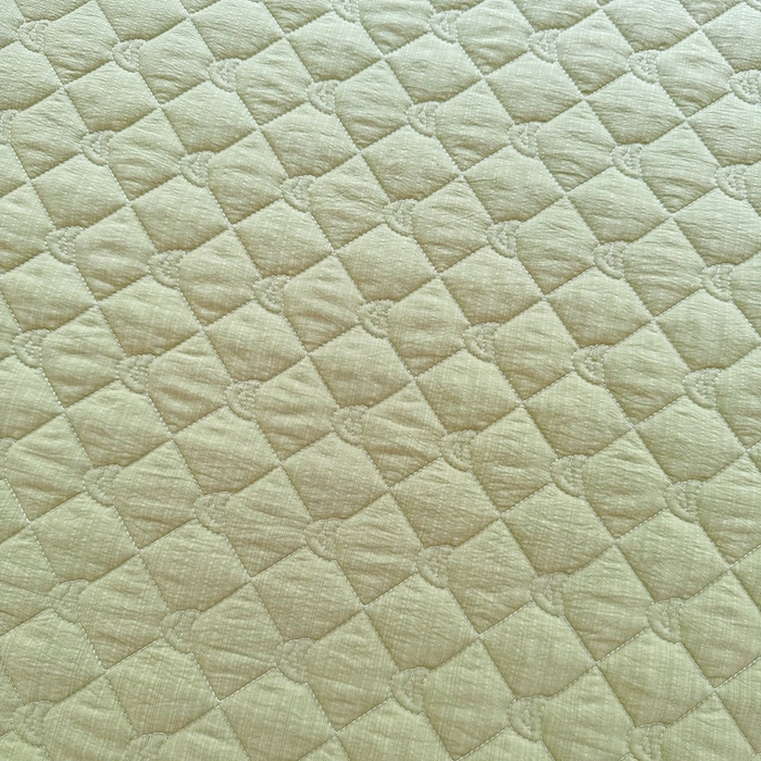 91家纺网 家纺一手货源 找家纺 仟网汇2025新款新款皱皱纱夹棉床笠 绿色