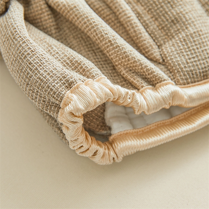 91家纺网 家纺一手货源 找家纺 情恒家纺 2025新款老粗布加厚双面可用全包床头罩 老粗布-茶色咖