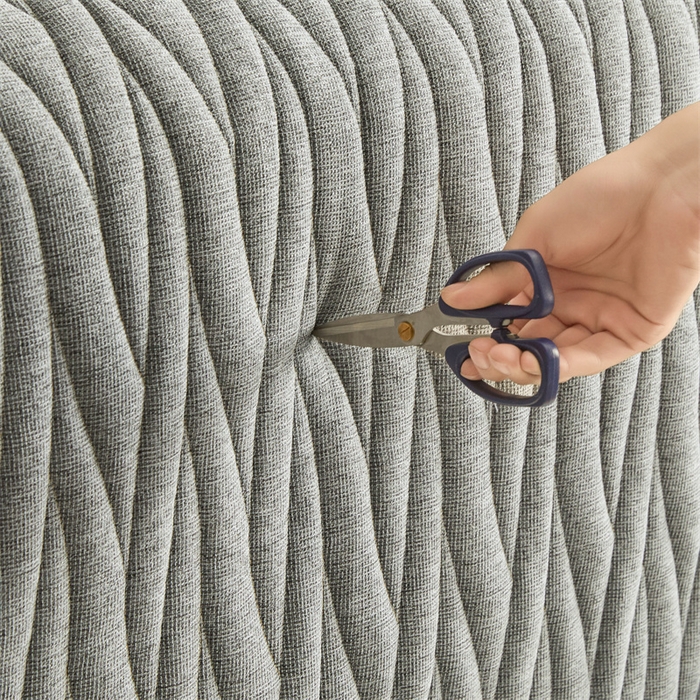 91家纺网 家纺一手货源 找家纺 情恒家纺 2025新款老粗布加厚双面可用全包床头罩 老粗布-太空灰