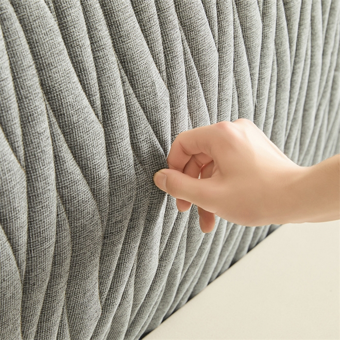 91家纺网 家纺一手货源 找家纺 情恒家纺 2025新款老粗布加厚双面可用全包床头罩 老粗布-太空灰