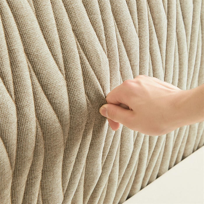 91家纺网 家纺一手货源 找家纺 情恒家纺 2025新款老粗布加厚双面可用全包床头罩 老粗布-茶色咖