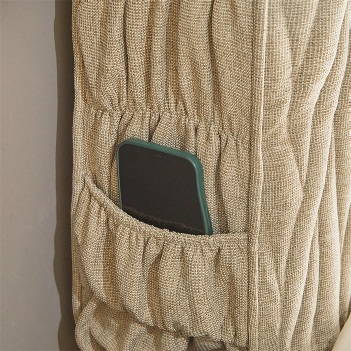 91家纺网 家纺一手货源 找家纺 情恒家纺 2025新款老粗布加厚双面可用全包床头罩 老粗布-茶色咖