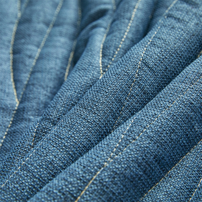 91家纺网 家纺一手货源 找家纺 情恒家纺 2025新款老粗布加厚双面可用全包床头罩 老粗布-海洋蓝