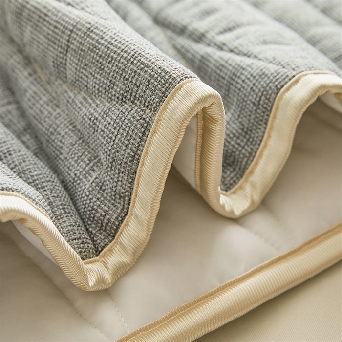 91家纺网 家纺一手货源 找家纺 情恒家纺 2025新款老粗布加厚双面可用全包床头罩 老粗布-太空灰