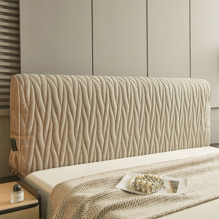 91家纺网 家纺一手货源 找家纺 情恒家纺 2025新款老粗布加厚双面可用全包床头罩 老粗布-茶色咖