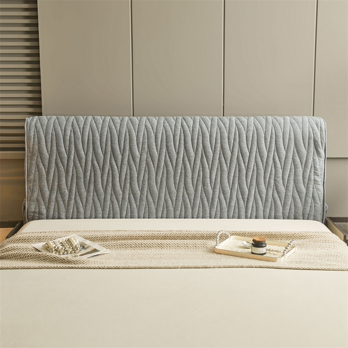 91家纺网 家纺一手货源 找家纺 情恒家纺 2025新款老粗布加厚双面可用全包床头罩 老粗布-太空灰