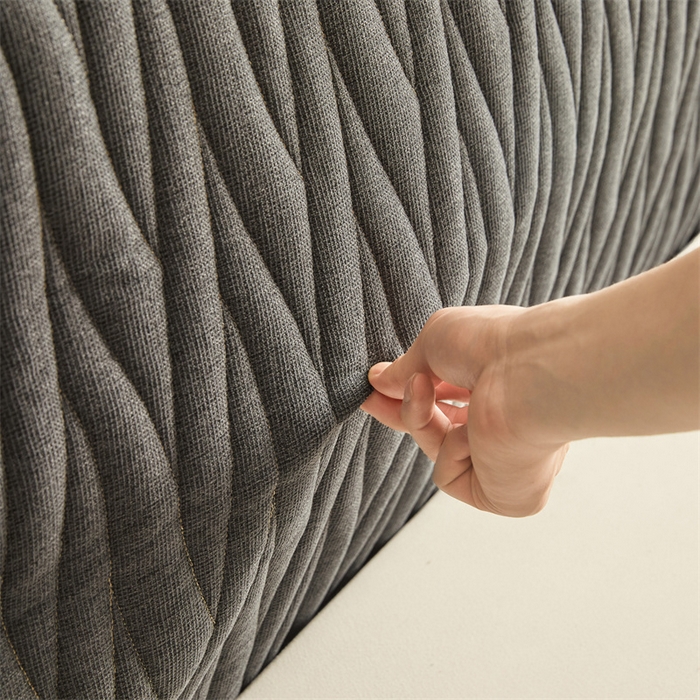 91家纺网 家纺一手货源 找家纺 情恒家纺 2025新款老粗布加厚双面可用全包床头罩 老粗布-星辰灰