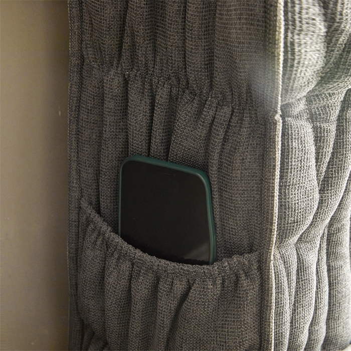 91家纺网 家纺一手货源 找家纺 情恒家纺 2025新款老粗布加厚双面可用全包床头罩 老粗布-星辰灰