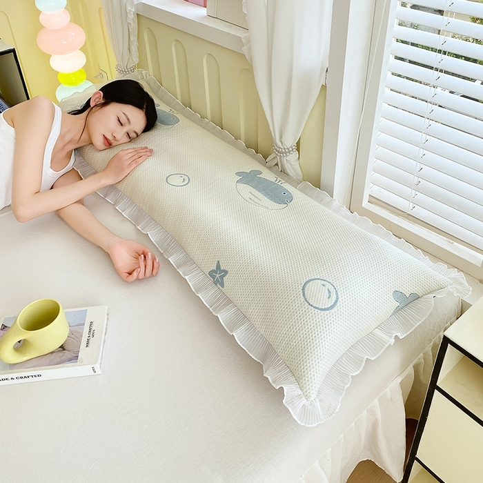 91家纺网 家纺一手货源 找家纺 （总）雨彤家纺 2025新款冰豆豆蕾丝花边双人长枕套单品枕套枕套单件