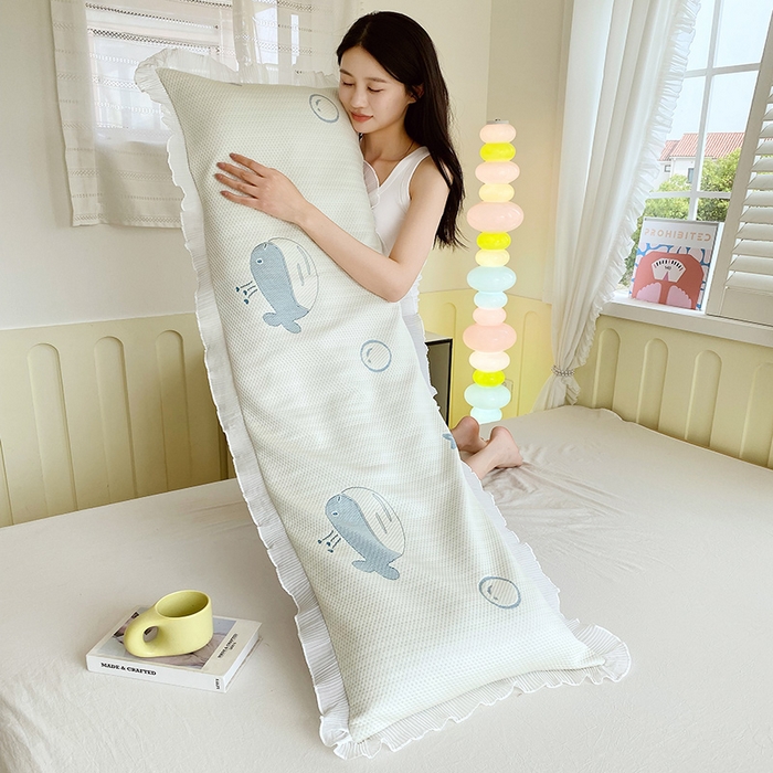 91家纺网 家纺一手货源 找家纺 （总）雨彤家纺 2025新款冰豆豆蕾丝花边双人长枕套单品枕套枕套单件