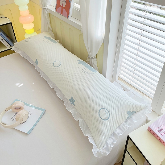 91家纺网 家纺一手货源 找家纺 （总）雨彤家纺 2025新款冰豆豆蕾丝花边双人长枕套单品枕套枕套单件