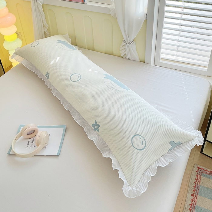 91家纺网 家纺一手货源 找家纺 （总）雨彤家纺 2025新款冰豆豆蕾丝花边双人长枕套单品枕套枕套单件