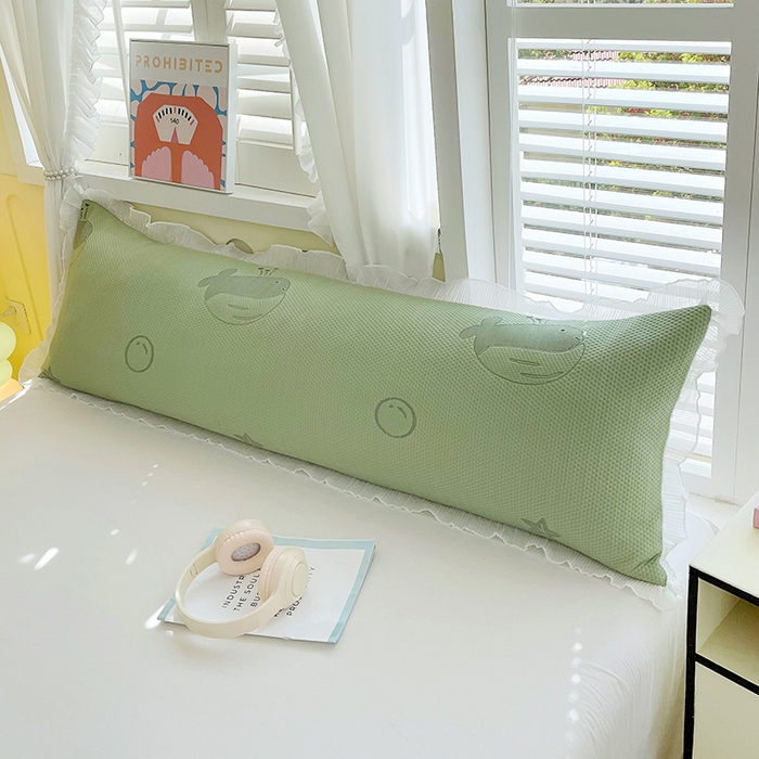 91家纺网 家纺一手货源 找家纺 （总）雨彤家纺 2025新款冰豆豆蕾丝花边双人长枕套单品枕套枕套单件