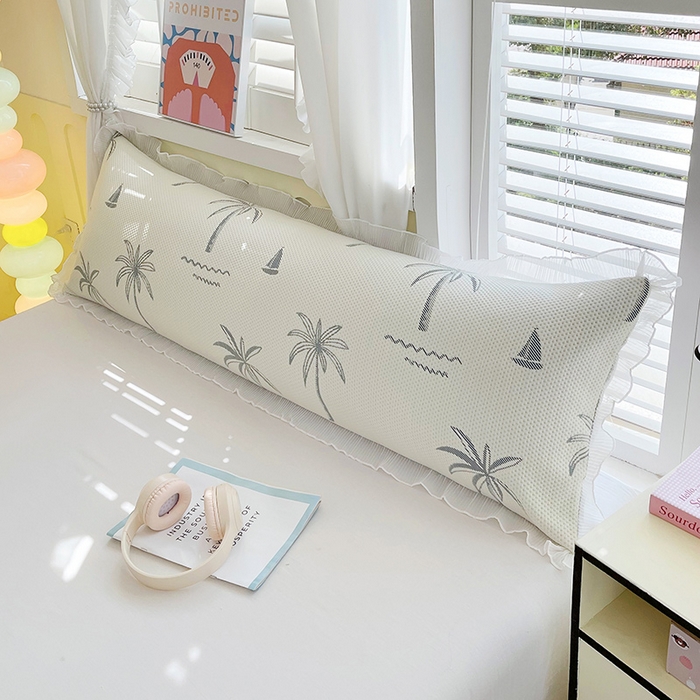 91家纺网 家纺一手货源 找家纺 （总）雨彤家纺 2025新款冰豆豆蕾丝花边双人长枕套单品枕套枕套单件