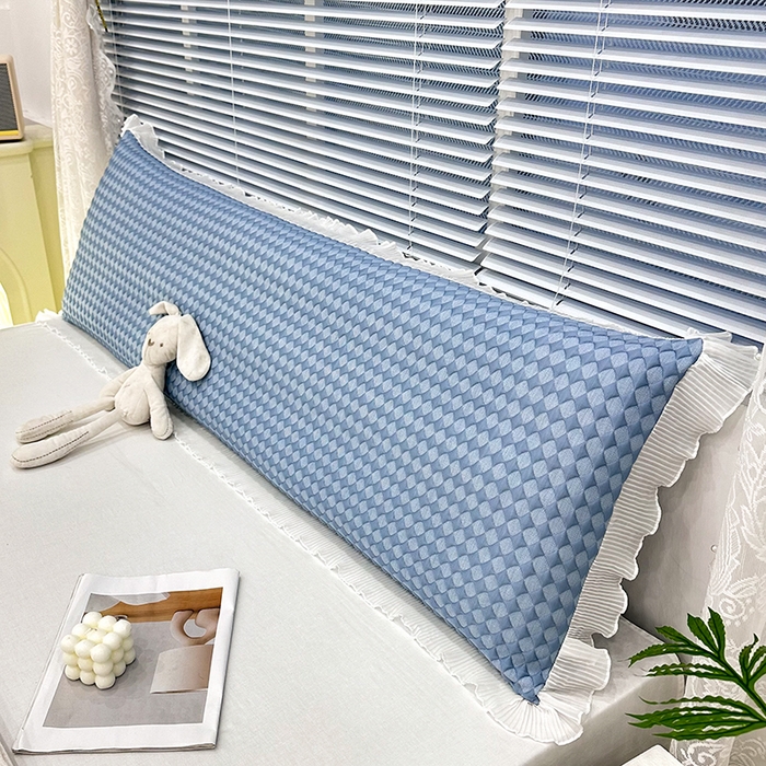 91家纺网 家纺一手货源 找家纺 （总）雨彤家纺 2025新款冰豆豆蕾丝花边双人长枕套单品枕套枕套单件