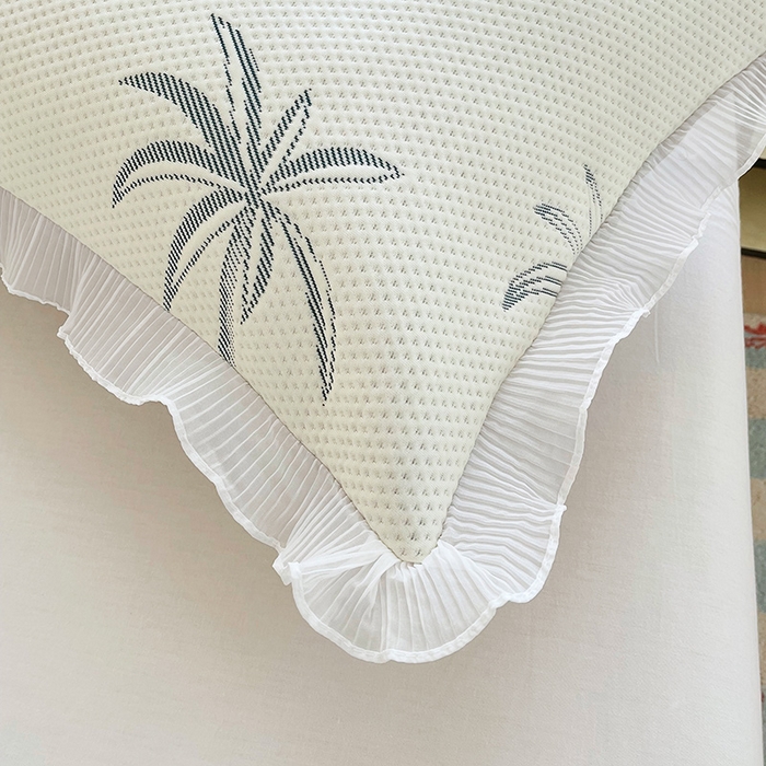 91家纺网 家纺一手货源 找家纺 雨彤家纺 2025新款冰豆豆蕾丝花边双人长枕套单品枕套枕套单件 一帆风顺-兰