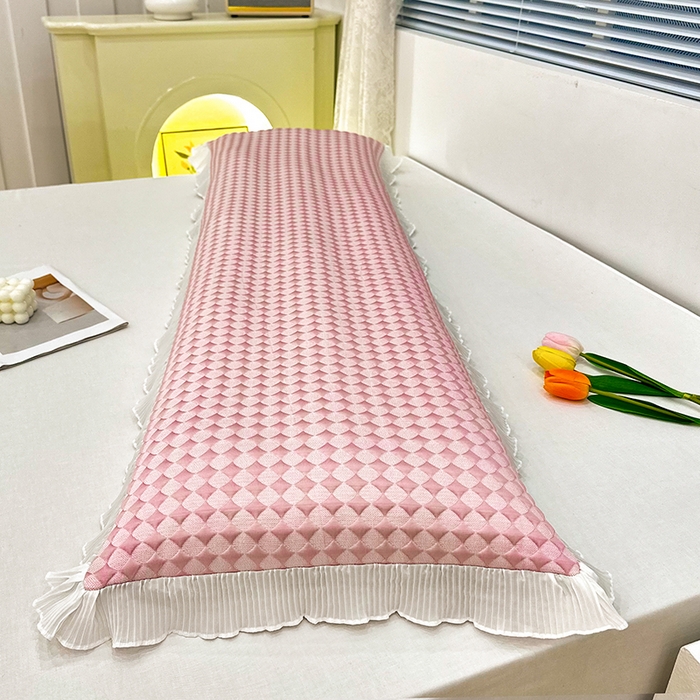 91家纺网 家纺一手货源 找家纺 雨彤家纺 2025新款冰豆豆蕾丝花边双人长枕套单品枕套枕套单件 小菱形-粉