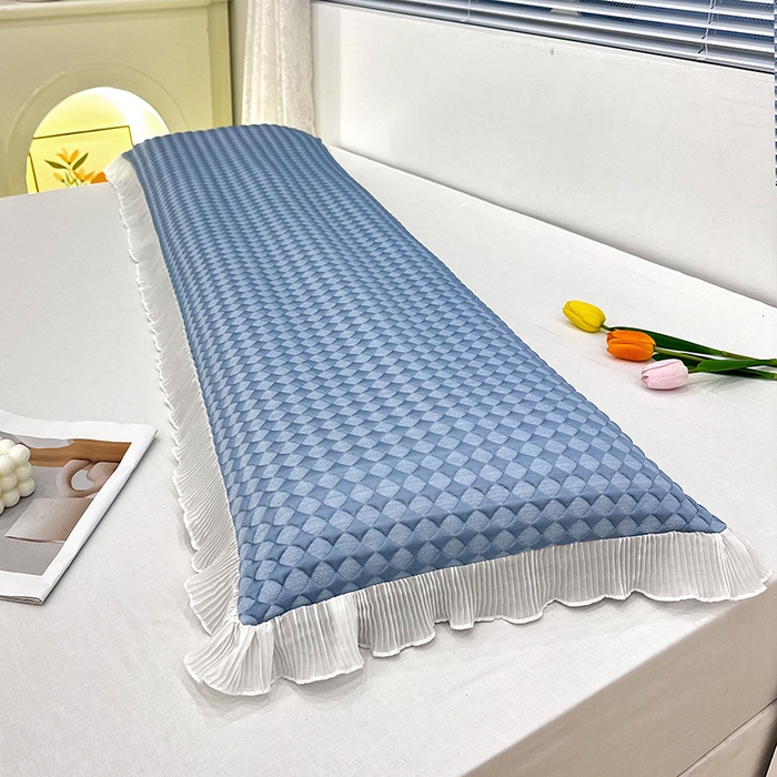 91家纺网 家纺一手货源 找家纺 雨彤家纺 2025新款冰豆豆蕾丝花边双人长枕套单品枕套枕套单件 小菱形-蓝