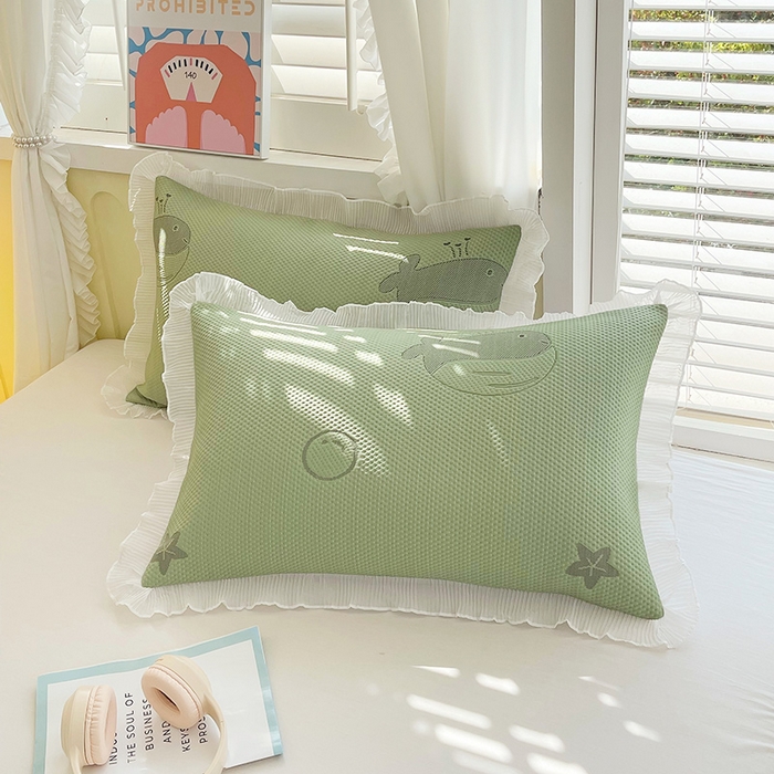 91家纺网 家纺一手货源 找家纺 （总）雨彤家纺 2025新款冰豆豆蕾丝花边单人枕套单品枕套枕套单件