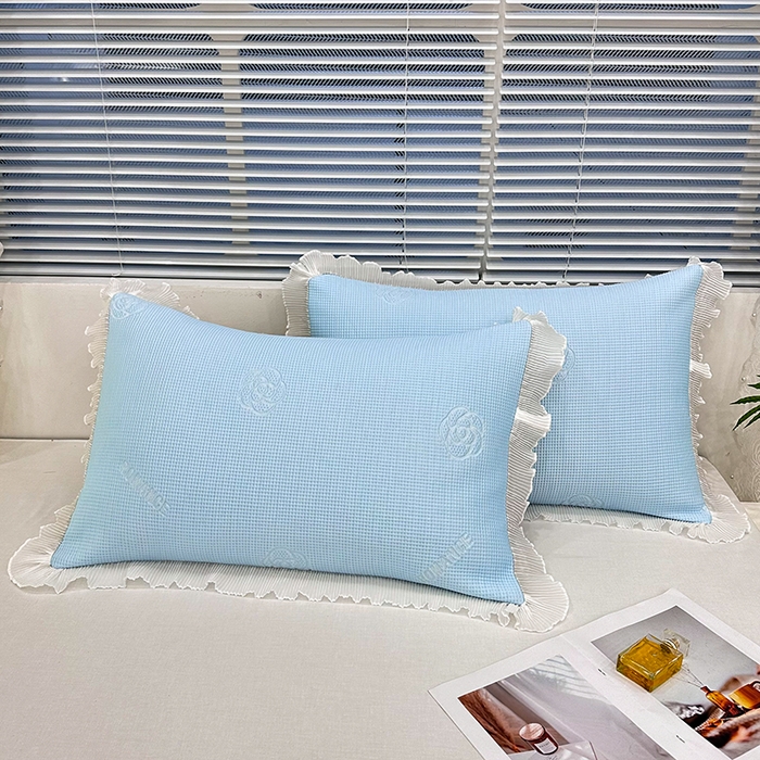 91家纺网 家纺一手货源 找家纺 （总）雨彤家纺 2025新款冰豆豆蕾丝花边单人枕套单品枕套枕套单件