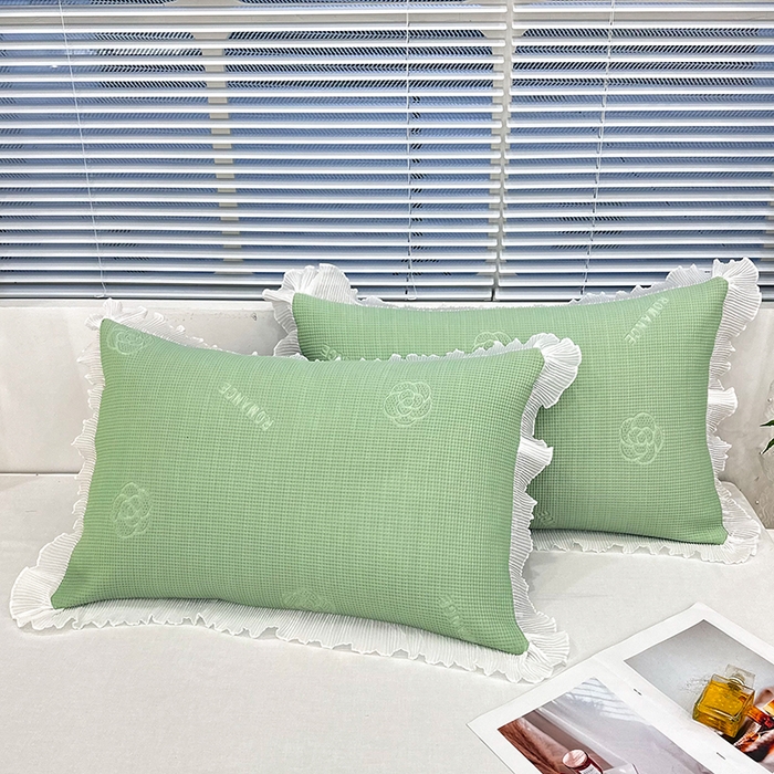 91家纺网 家纺一手货源 找家纺 （总）雨彤家纺 2025新款冰豆豆蕾丝花边单人枕套单品枕套枕套单件