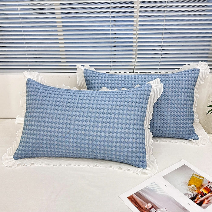 91家纺网 家纺一手货源 找家纺 （总）雨彤家纺 2025新款冰豆豆蕾丝花边单人枕套单品枕套枕套单件