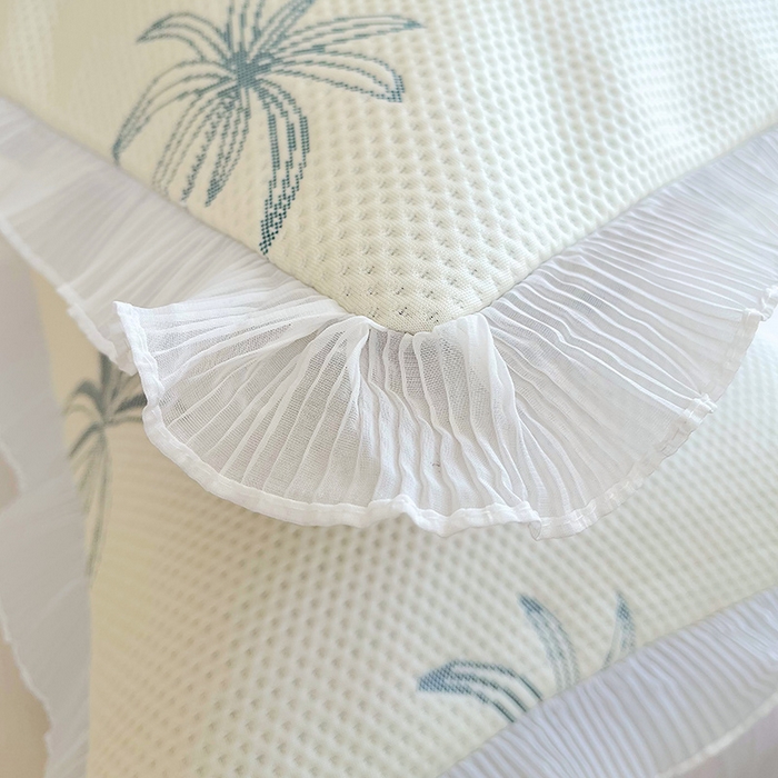 91家纺网 家纺一手货源 找家纺 雨彤家纺 2025新款冰豆豆蕾丝花边单人枕套单品枕套枕套单件 一帆风顺-兰