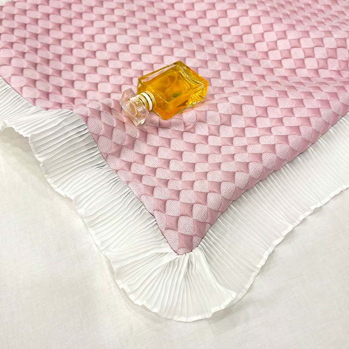 91家纺网 家纺一手货源 找家纺 雨彤家纺 2025新款冰豆豆蕾丝花边单人枕套单品枕套枕套单件 小菱形-粉