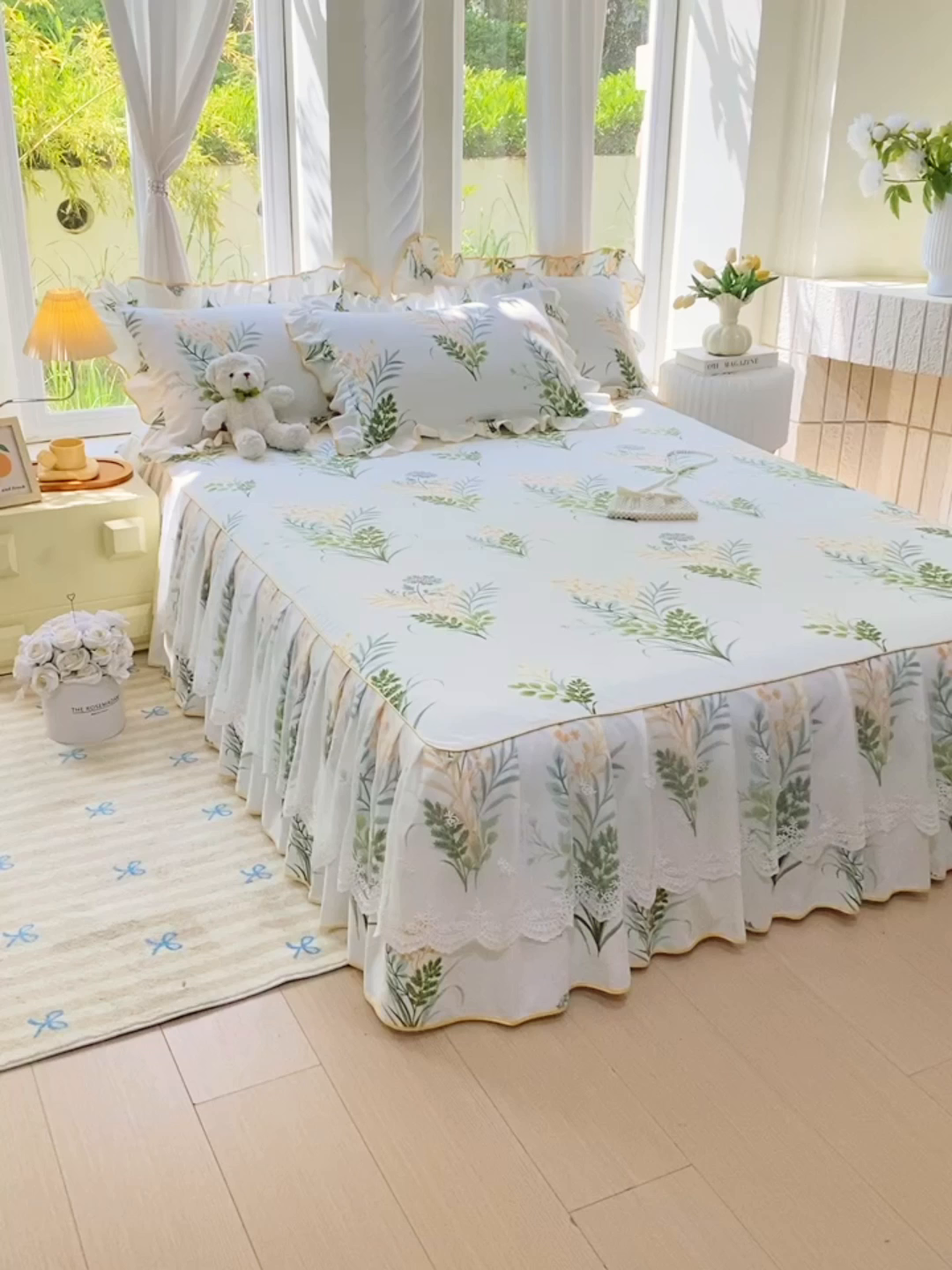 91家纺网 家纺一手货源 找家纺 （总）雨彤家纺 2025新款高克重韩式公主风亲肤斜纹床裙单品床裙床裙单件