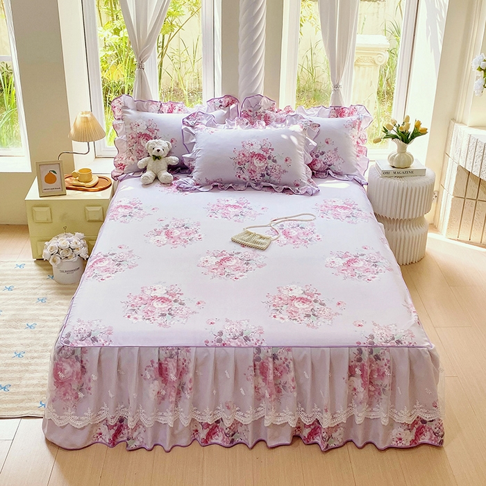 91家纺网 家纺一手货源 找家纺 （总）雨彤家纺 2025新款高克重韩式公主风亲肤斜纹床裙单品床裙床裙单件