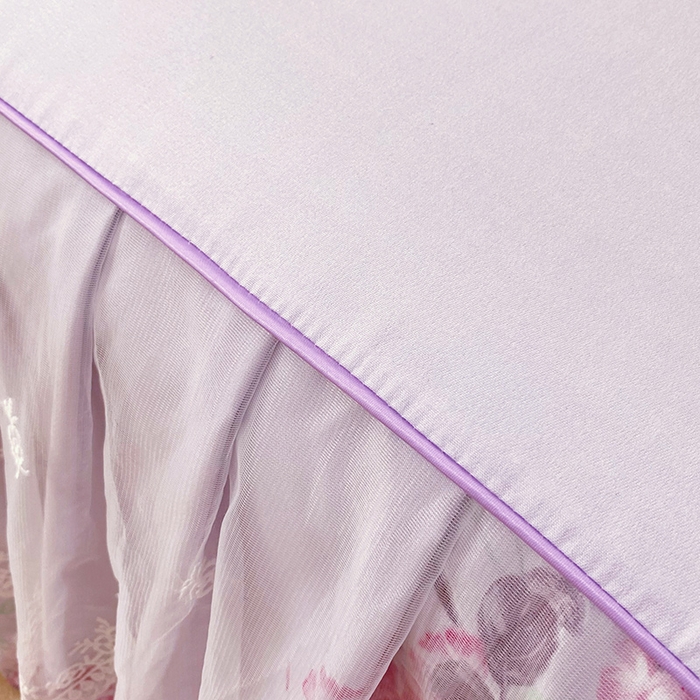 91家纺网 家纺一手货源 找家纺 雨彤家纺 2025新款高克重韩式公主风亲肤斜纹床裙单品床裙床裙单件 琉璃晚香-公主风