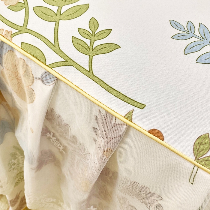 91家纺网 家纺一手货源 找家纺 雨彤家纺 2025新款高克重韩式公主风亲肤斜纹床裙单品床裙床裙单件 沐叶拾影-公主风