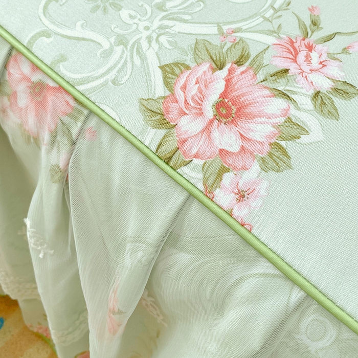 91家纺网 家纺一手货源 找家纺 雨彤家纺 2025新款高克重韩式公主风亲肤斜纹床裙单品床裙床裙单件 莱茵花畔-公主风