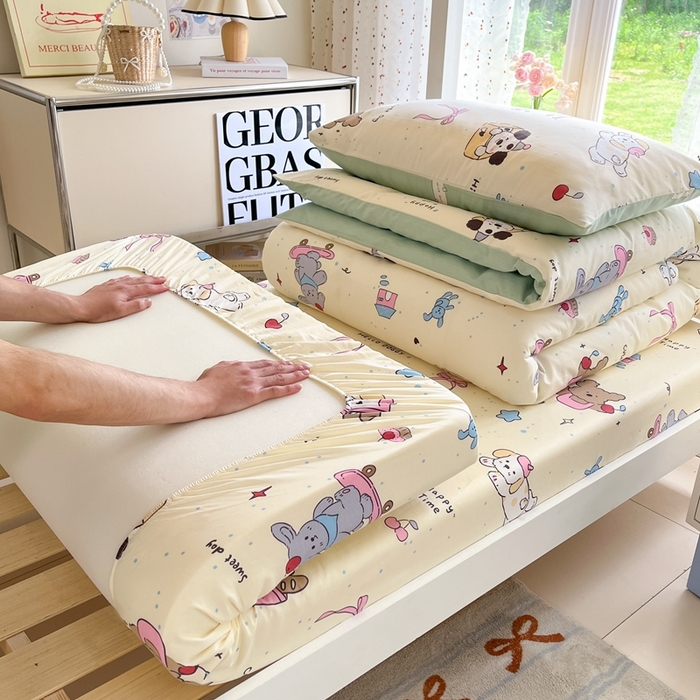 91家纺网 家纺一手货源 找家纺 （总）如约 2025新款学生季12868全棉印花三件套