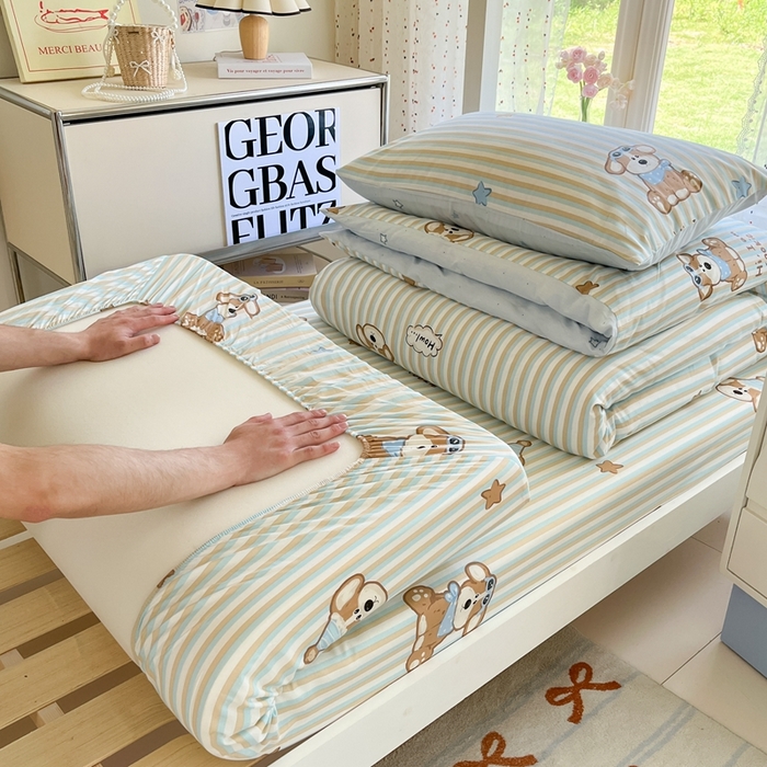 91家纺网 家纺一手货源 找家纺 （总）如约 2025新款学生季12868全棉印花三件套